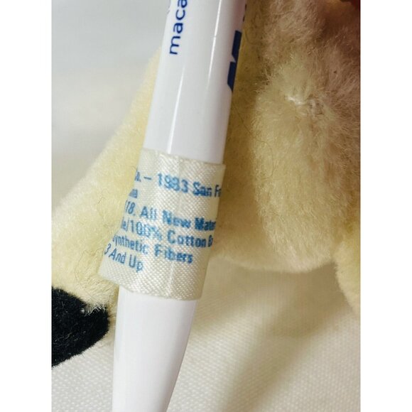 R Dakin Wool Pile Lamb Plush Ornament Sheep With Pink Bow Vintage - Picture 9 of 10